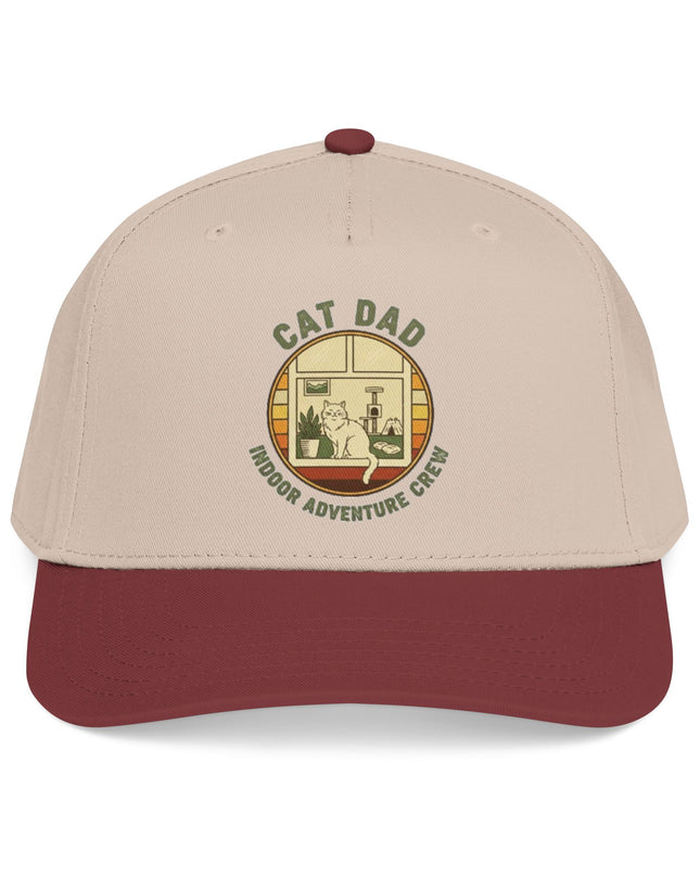 "Cat Dad Indoor Adventure Crew" Mid Profile Baseball Cap