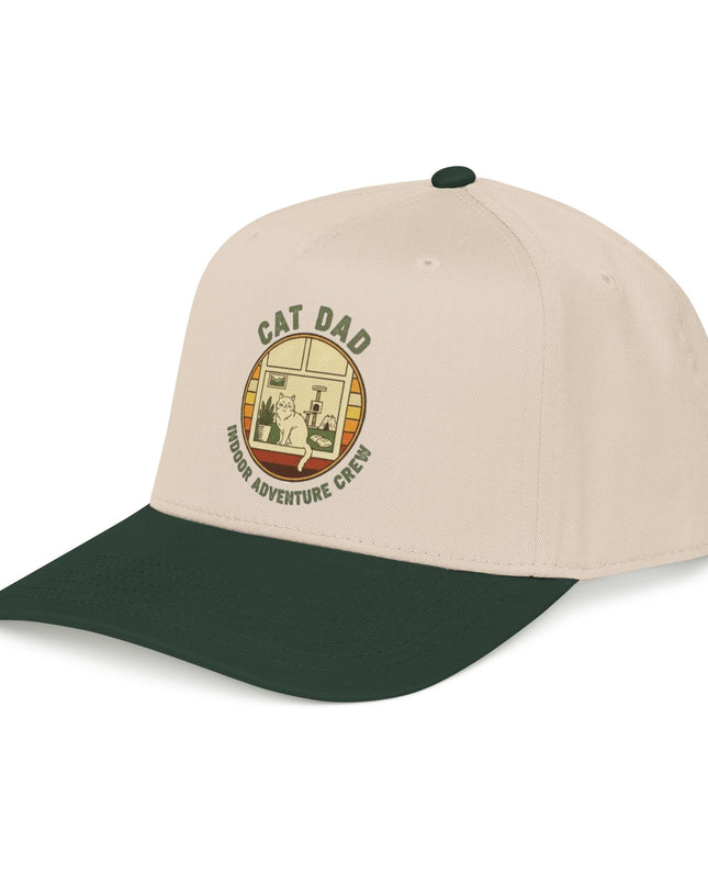 "Cat Dad Indoor Adventure Crew" Mid Profile Baseball Cap