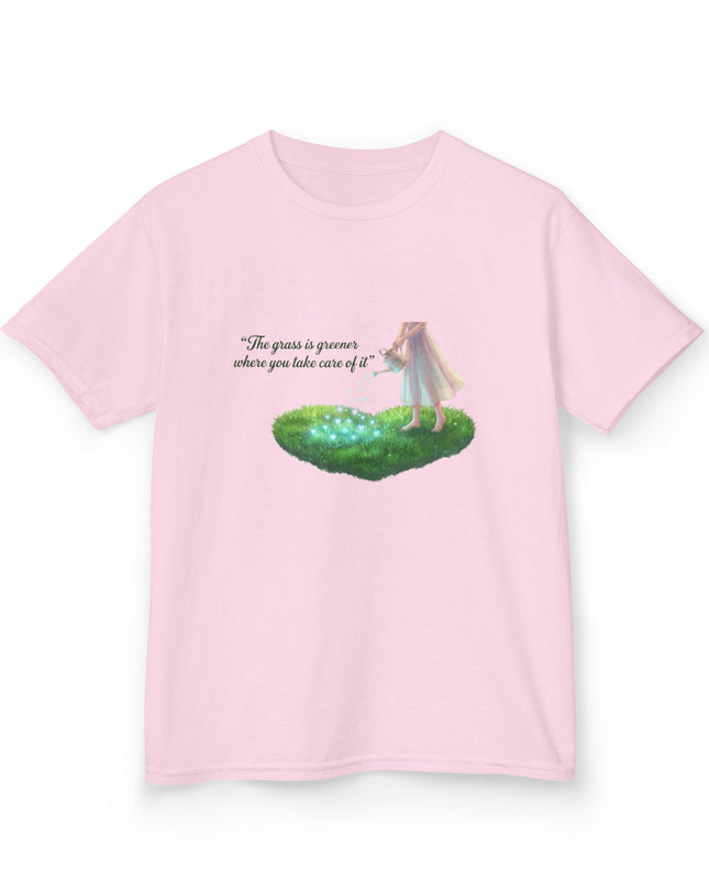"The Grass is Greener Where You Take Care of It" Kids Heavy Cotton Tee