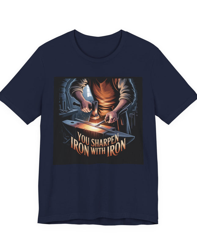 "You sharpen iron with iron" Unisex Jersey Short Sleeve Tee