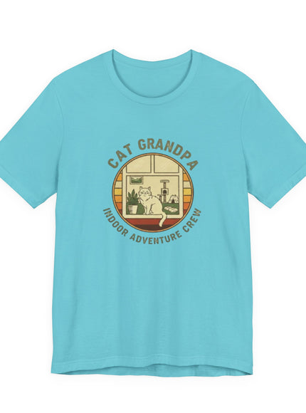 "Cat Grandpa Indoor Adventure Crew" Unisex Jersey Short Sleeve Tee
