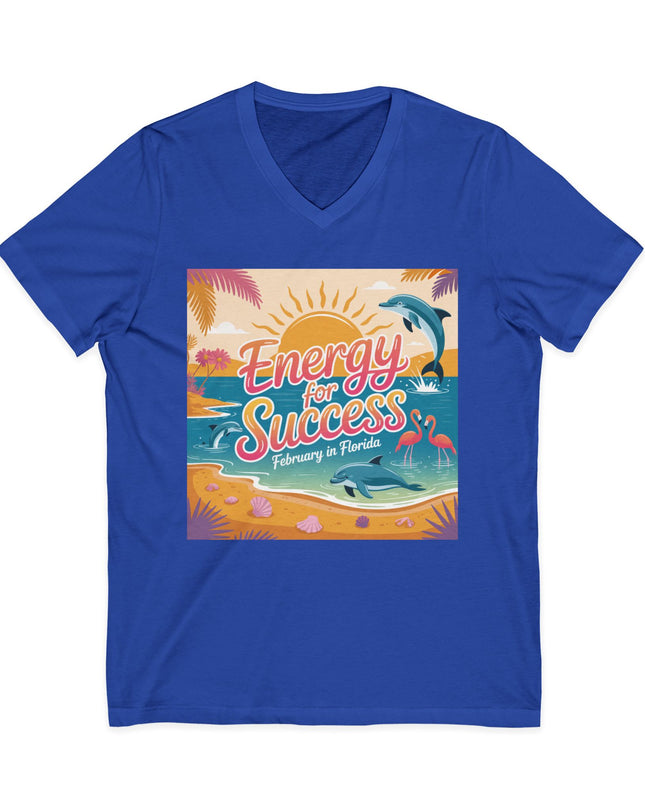 "February in Florida, Energy for Success" Ladies' V-Neck T-Shirt