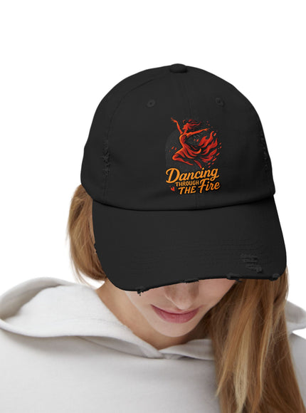 "Dancing Through the Fire" Unisex Distressed Cap