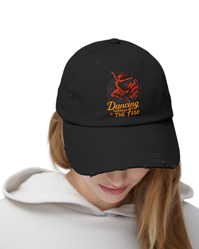 "Dancing through the fire" Unisex Distressed Cap