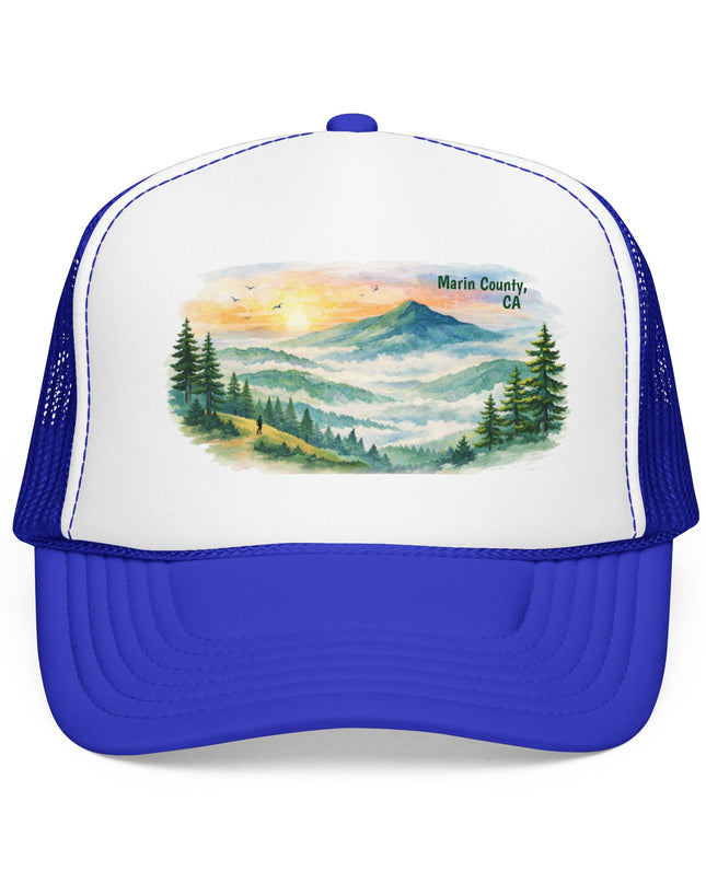 "Marin County, Where the Hills Meet the Sky" Foam Trucker Hat