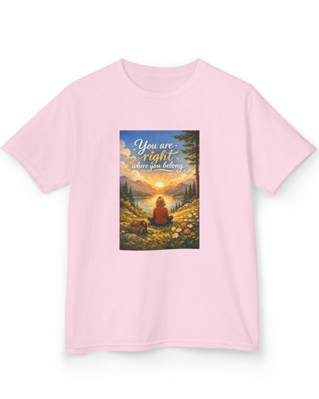 "You Are Right Where You Belong" Kids Heavy Cotton Tee