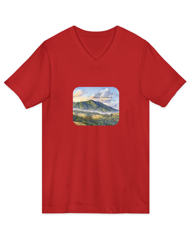 "Mount Tamalpais, the Sleeping Lady" Mount Tamalpais, the Sleeping LadyUnisex Jersey Short Sleeve V-Neck Tee
