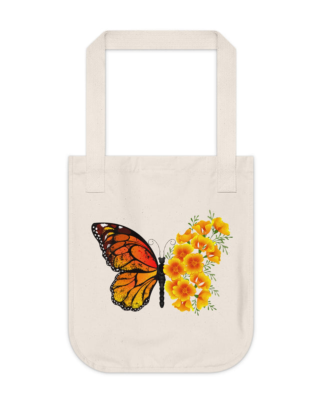 "Butterfly Poppies" Organic Canvas Tote Bag