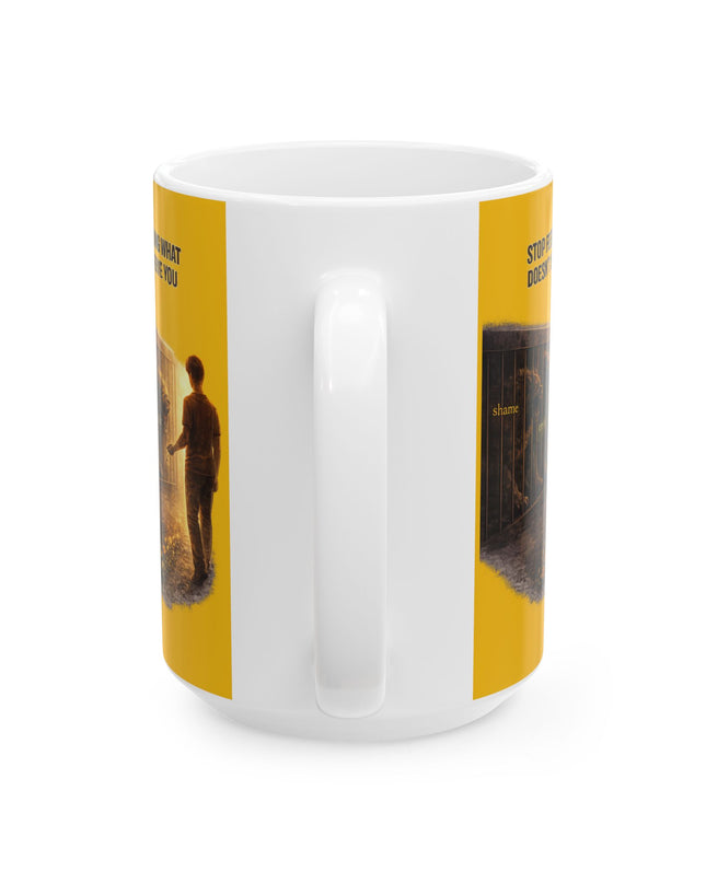 "Stop Feeding What Doesn't Serve You" Ceramic Mug, (11oz, 15oz)