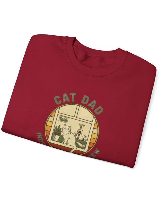 "Cat Dad Indoor Adventure Crew" Unisex Adult Sweatshirt
