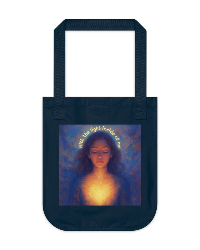 "With the Light Inside of Me" Organic Canvas Tote Bag