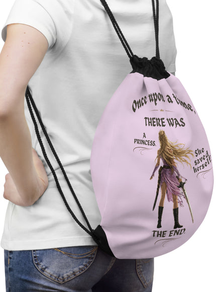 "She Saved Herself" Drawstring Bag