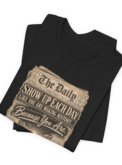 "Show Up Each Day" Unisex Jersey Short Sleeve Tee