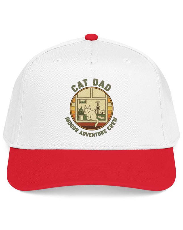 "Cat Dad Indoor Adventure Crew" Mid Profile Baseball Cap