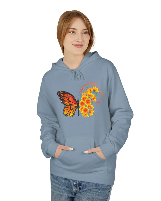 "Butterflies and Poppies Marin County, California" Unisex Midweight Softstyle Fleece Hoodie