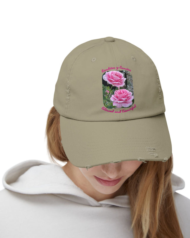 "Blessed and Beautiful" Unisex Distressed Cap