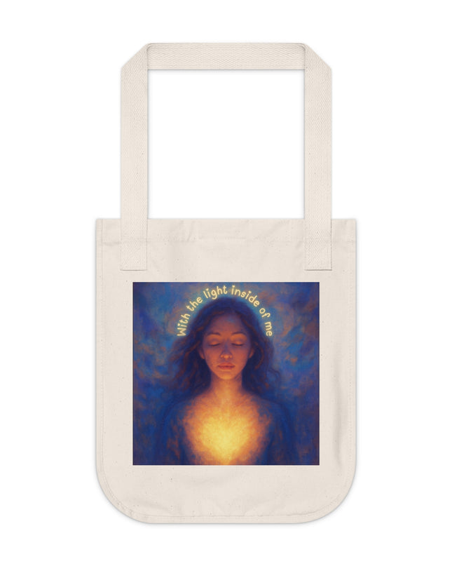 "With the Light Inside of Me" Organic Canvas Tote Bag