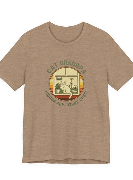 "Cat Grandpa Indoor Adventure Crew" Unisex Jersey Short Sleeve Tee
