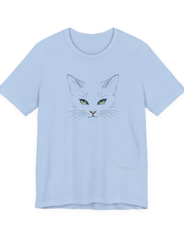 "Cat Face Sketch" Unisex Jersey Short Sleeve Tee