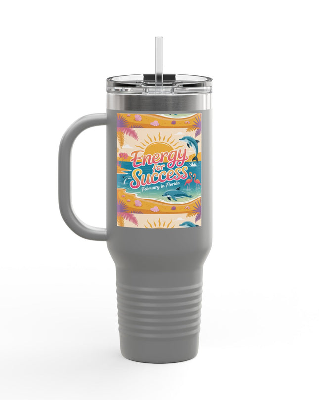 "February in Florida, Energy for Success" Insulated Travel Mug, 40oz