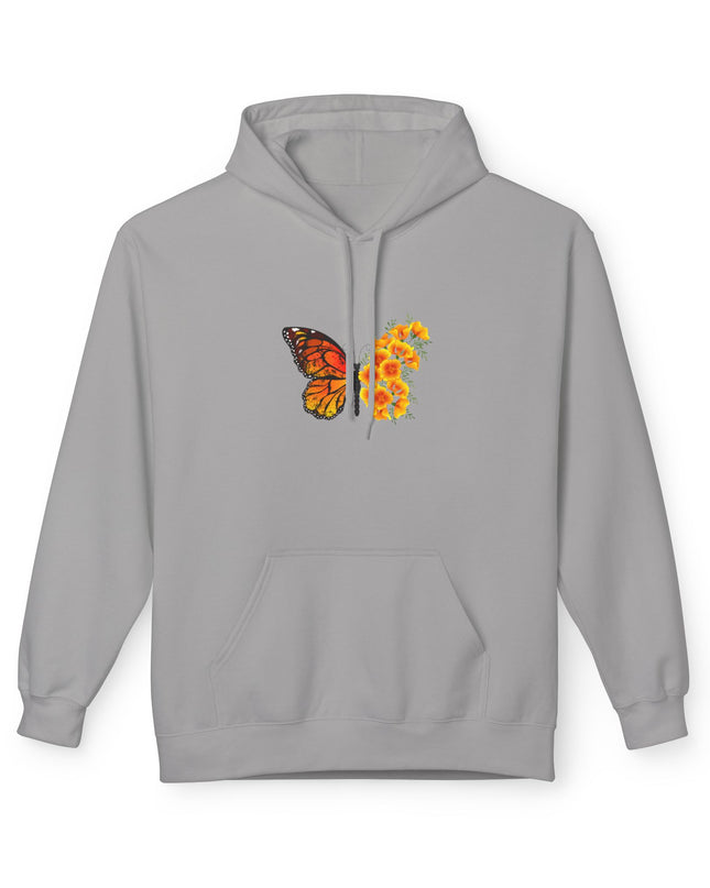 "Butterfly Poppies" (Ink front and back) Unisex Midweight Softstyle Fleece Hoodie