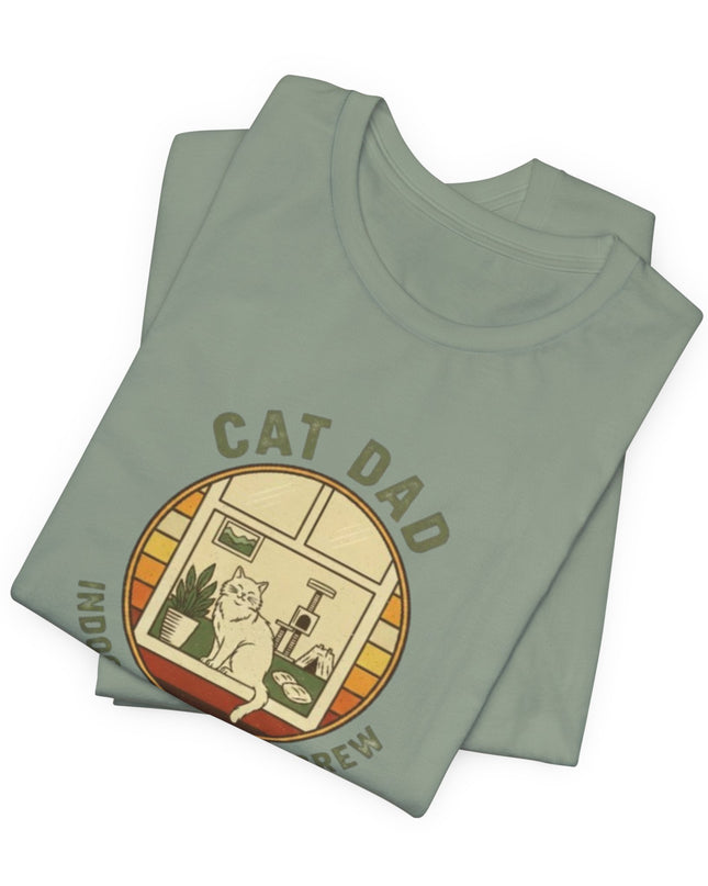"Cat Dad Indoor Adventure Crew" Unisex Jersey Short Sleeve Tee
