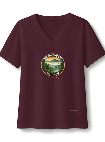 "Above the Fog" Women's Relaxed Jersey Short Sleeve V-Neck Tee