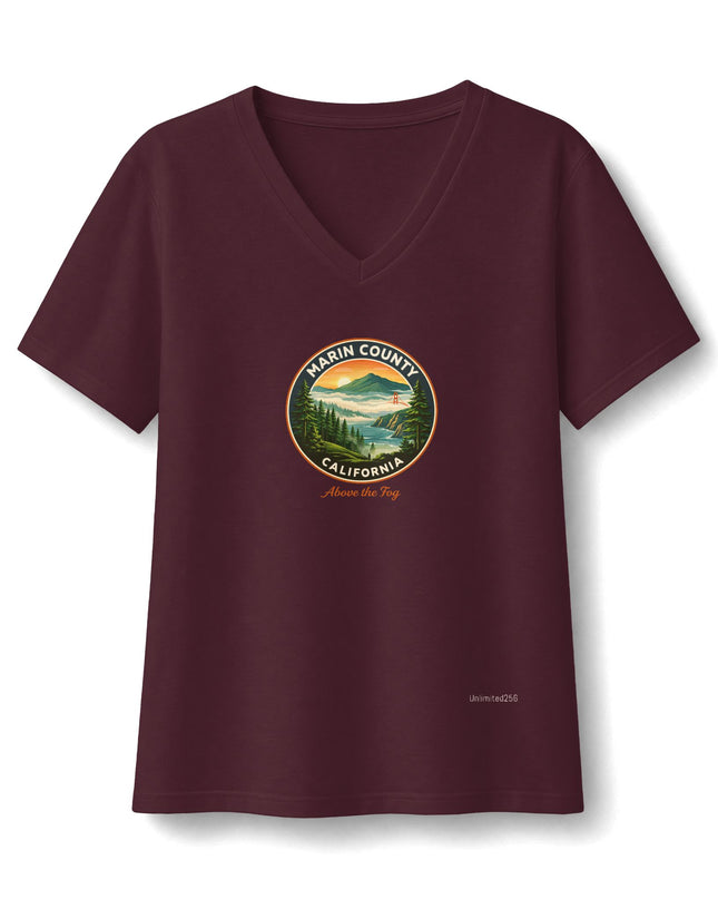 "Above the Fog" Women's Relaxed Jersey Short Sleeve V-Neck Tee