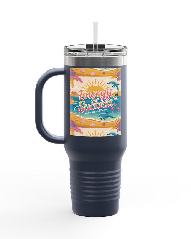 "February in Florida, Energy for Success" Insulated Travel Mug, 40oz