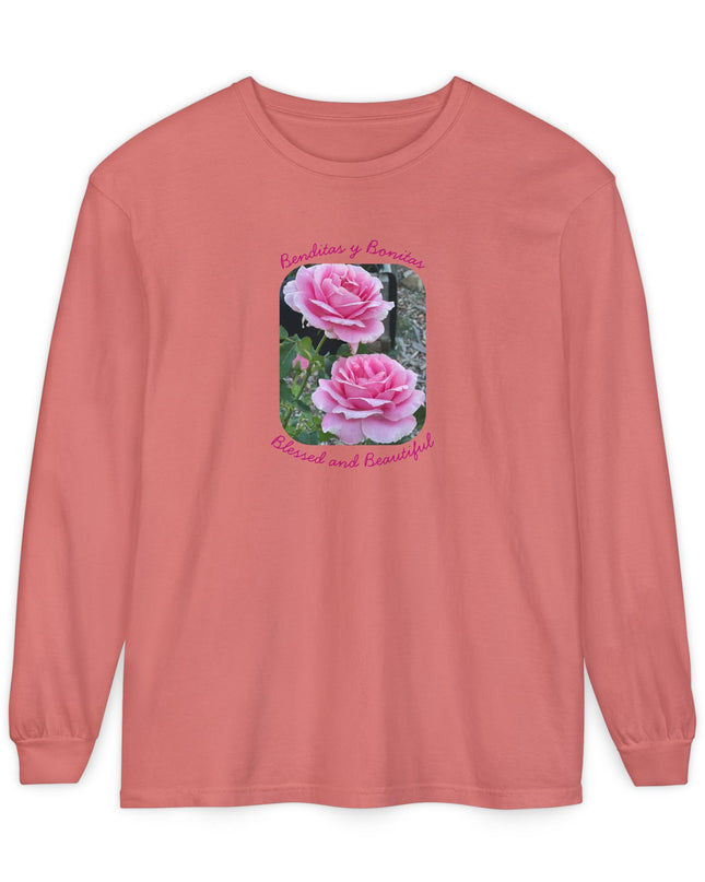 "Blessed and Beautiful" Unisex Garment-dyed Long Sleeve T-Shirt