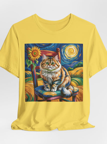 "Cat - Vincent Van Gogh style" V.1 Unisex Jersey Short Sleeve Tee