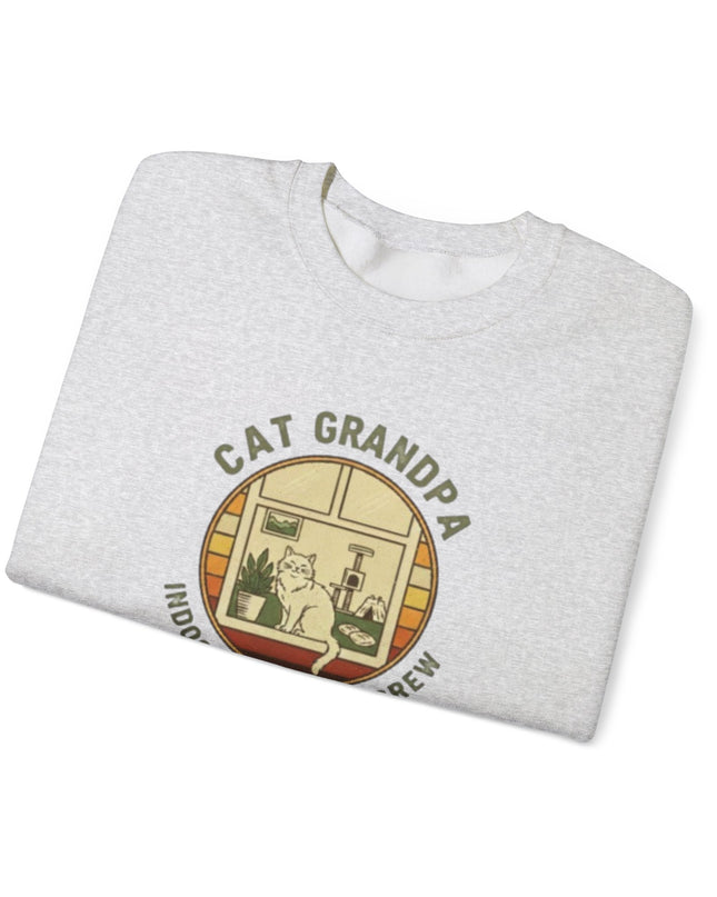 "Cat Grandpa Indoor Adventure Crew" Unisex Adult Sweatshirt