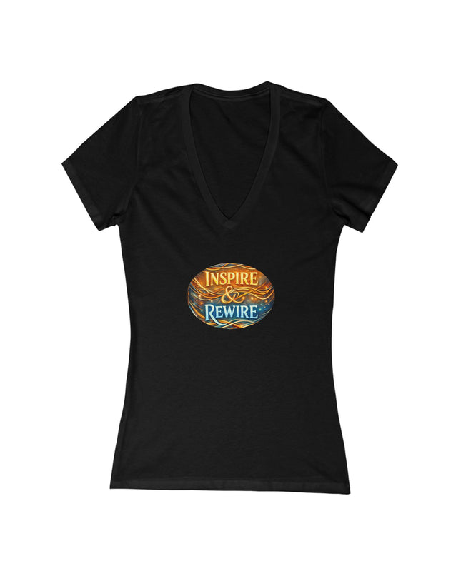 "Inspire and Rewire" Women's Jersey Short Sleeve Deep V-Neck Tee