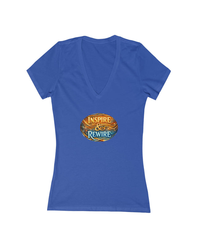 "Inspire and Rewire" Women's Jersey Short Sleeve Deep V-Neck Tee