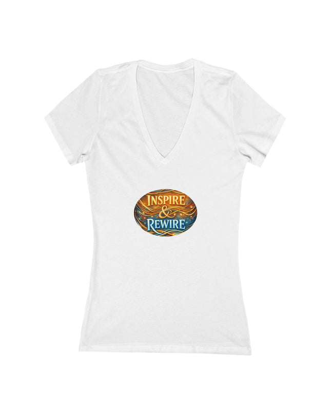 "Inspire and Rewire" Women's Jersey Short Sleeve Deep V-Neck Tee