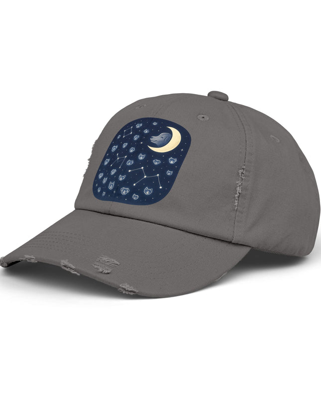 "Dog in the constellations" Unisex Distressed Cap