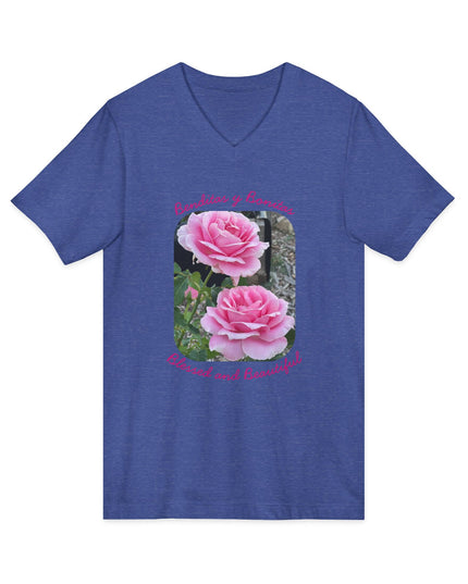 "Blessed and Beautiful" Ladies' V-Neck T-Shirt