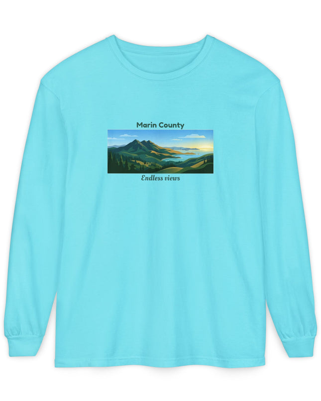 "Marin County - Endless Views" Unisex Garment-dyed Long Sleeve T-Shirt