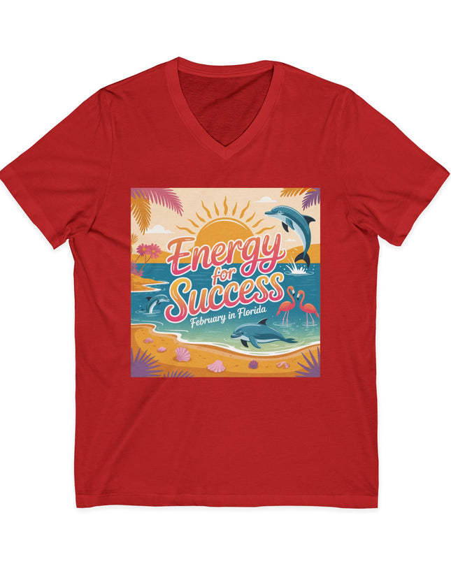 "February in Florida, Energy for Success" Ladies' V-Neck T-Shirt