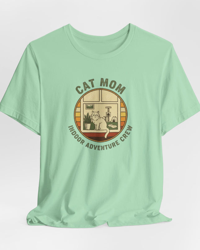 "Cat Mom Indoor Adventure Crew" Unisex Jersey Short Sleeve Tee