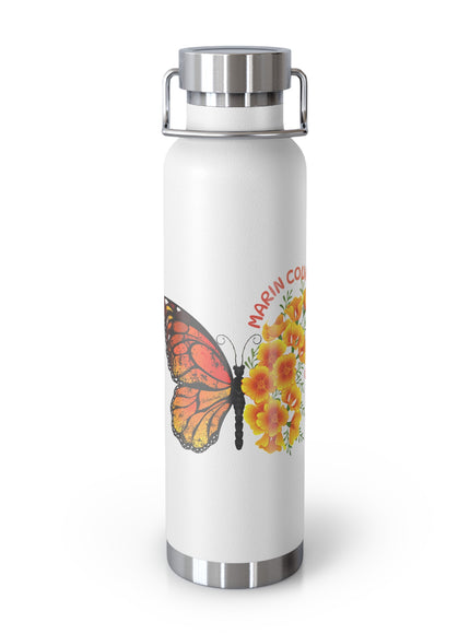 "Butterflies and Poppies Marin County, California" Copper Vacuum Insulated Bottle, 22oz