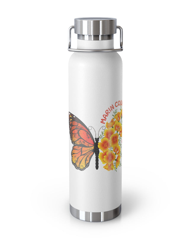 "Butterflies and Poppies Marin County, California" Copper Vacuum Insulated Bottle, 22oz