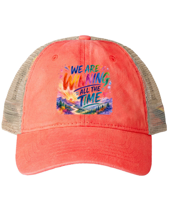 "We are Winning all the Time" Women's Washed Mesh-Back Cap