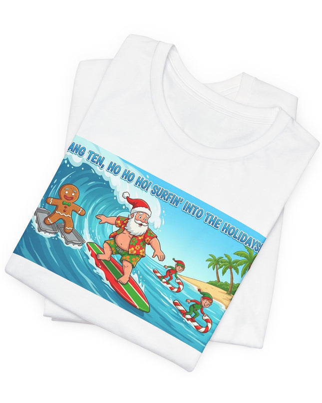 "Surfing into the Holidays" Unisex Jersey Short Sleeve Tee