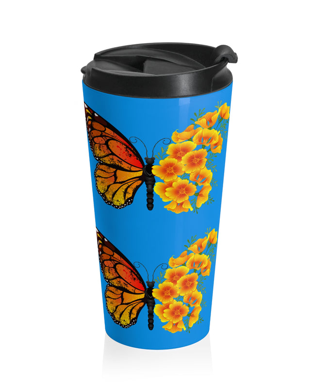 "Butterfly Poppies" Stainless Steel Travel Mug