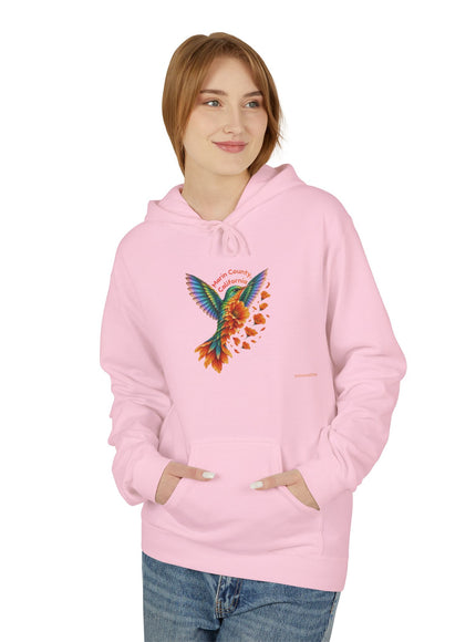 "Hummingbird and Poppies" Unisex Midweight Softstyle Fleece Hoodie