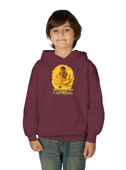 "My Father Says I am Royalty" Youth Heavy Blend Hooded Sweatshirt