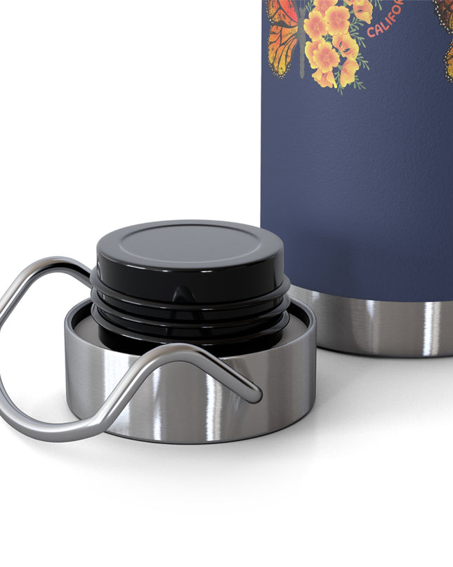 "Butterflies and Poppies Marin County, California" Copper Vacuum Insulated Bottle, 22oz