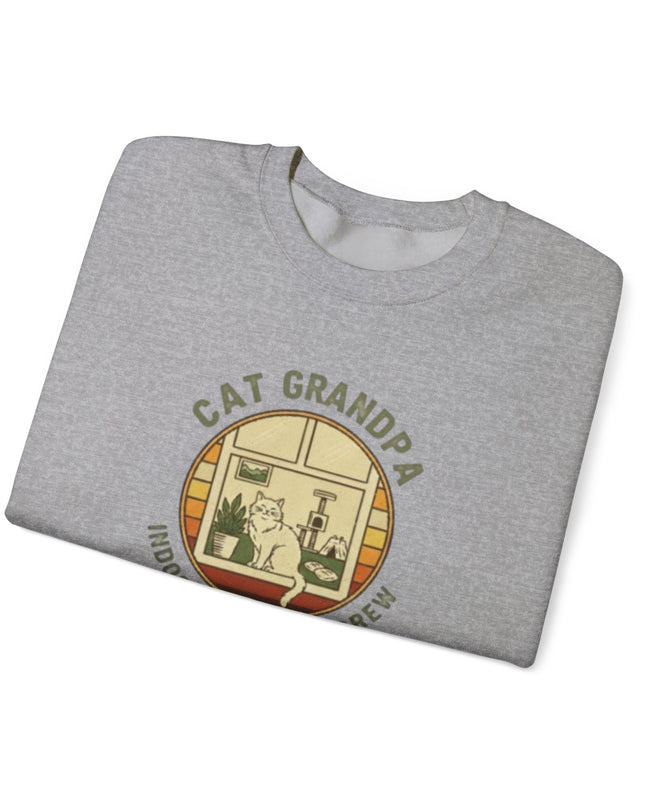 "Cat Grandpa Indoor Adventure Crew" Unisex Adult Sweatshirt