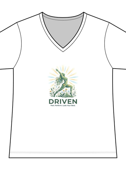"Driven" Women's Relaxed Jersey Short Sleeve V-Neck Tee